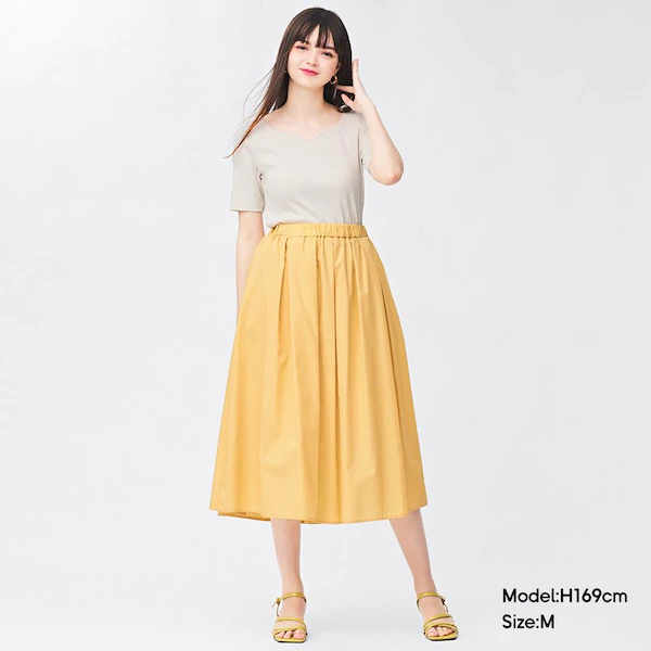 Chân váy mini linen pha - Màu cam - Ladies | H&M VN